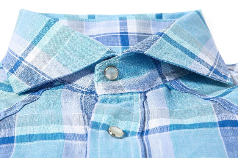 axels is western linen in turquoise with blue window pane mens shirts axels vail 39894828220650