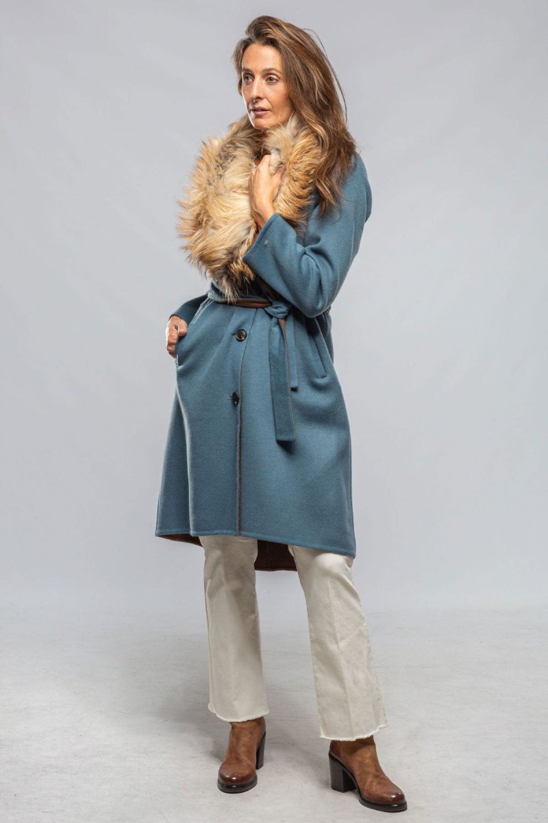 axels liana virgin wool coat in blue ladies outerwear cloth axels vail 40228945395946