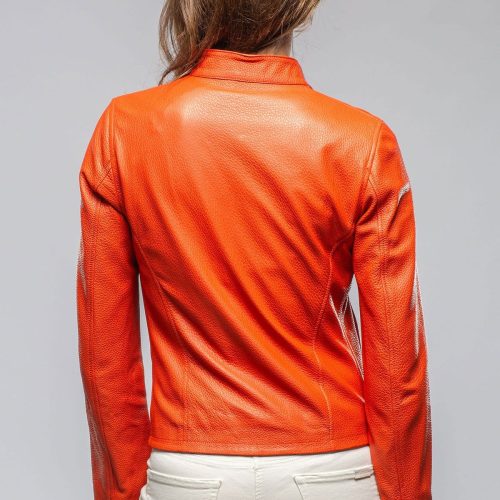 axels parigi deerskin jacket in persimmons ladies outerwear leather axels vail 40312475582698