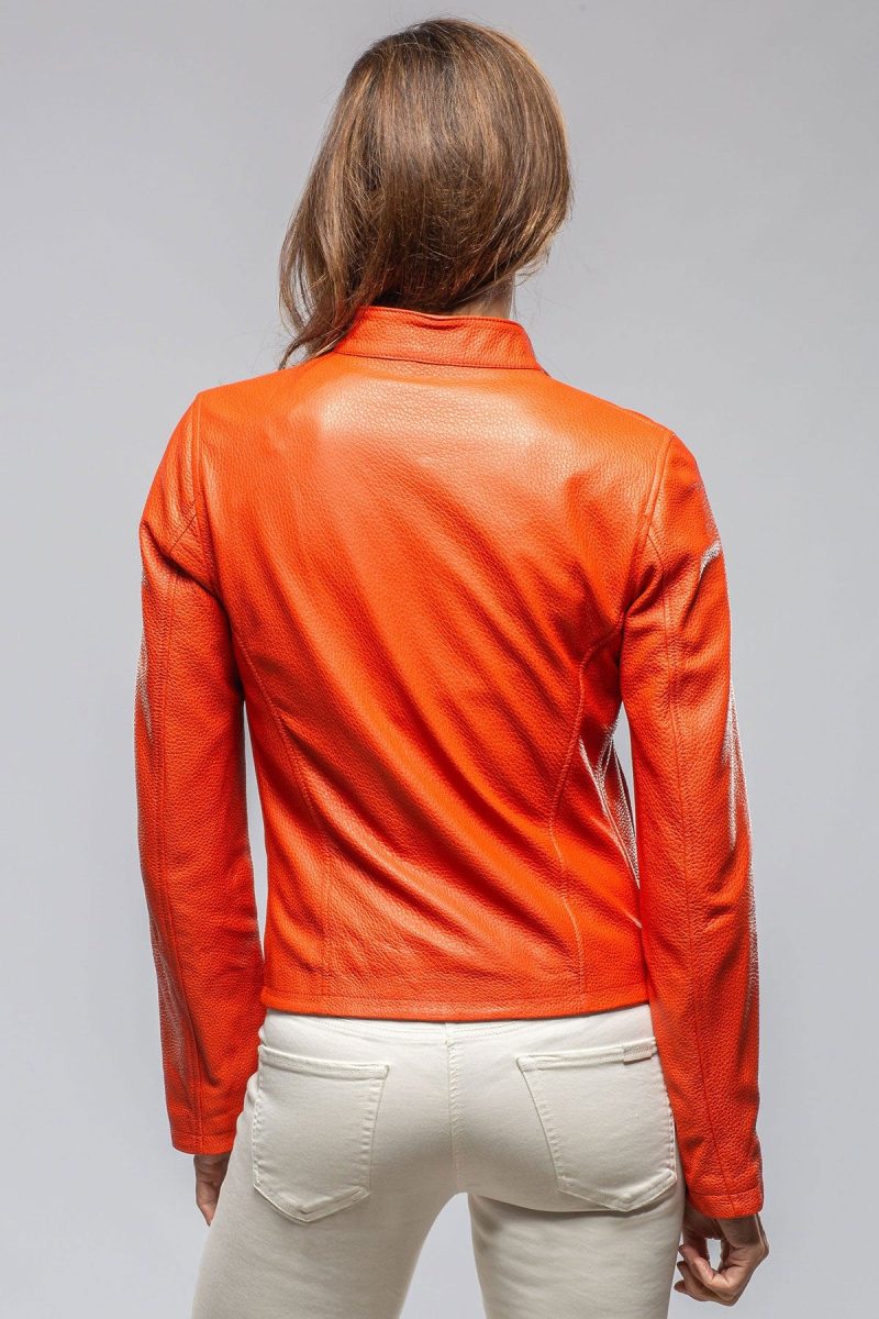 axels parigi deerskin jacket in persimmons ladies outerwear leather axels vail 40312475582698