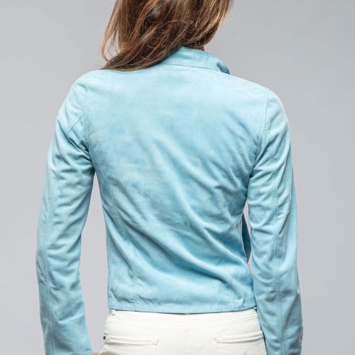 axels parigi suede jacket in light blue ladies outerwear leather axels vail 40312384323818