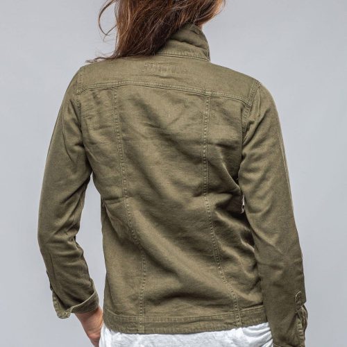 axels premium denim beale cotton linen jacket in army ladies outerwear cloth axels vail 40081033199850