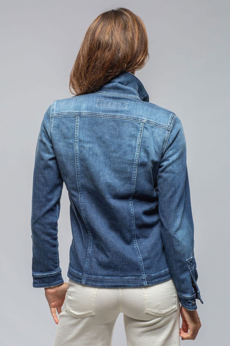 axels premium denim beale over dyed denim jacket in mid dark blue ladies outerwear cloth axels vail 40311865802986