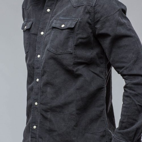 axels premium denim brooks corduroy snap shirt in anthracite mens shirts axels vail 38819036135658