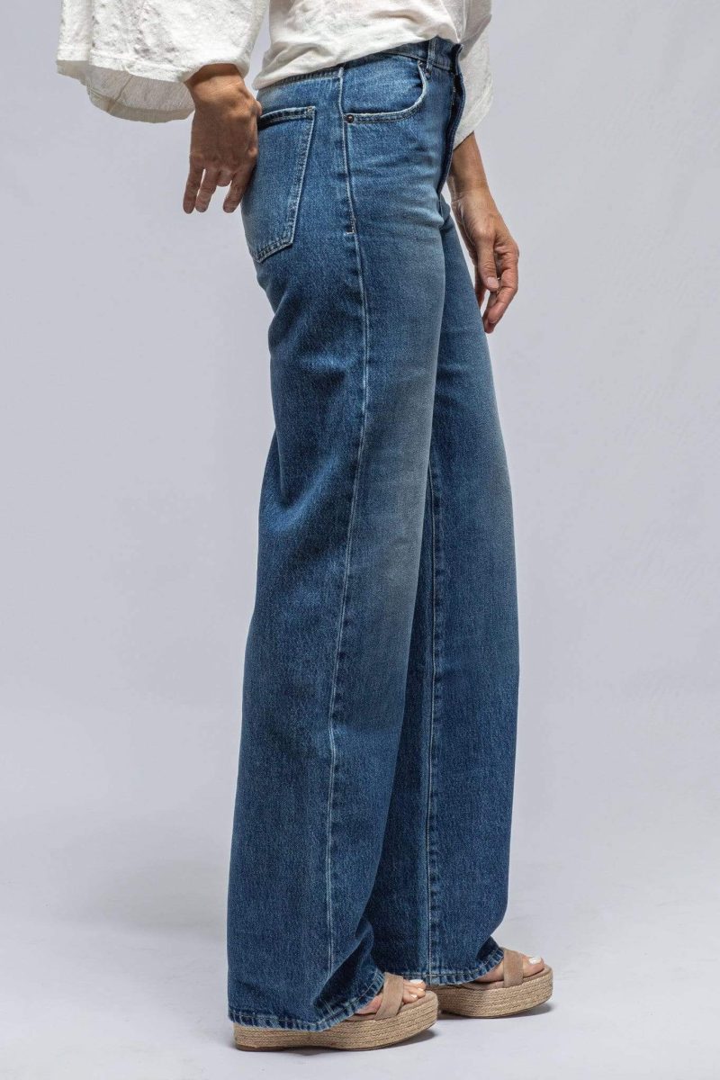 axels premium denim martina high rise wide leg jean in mid blue ladies pants jeans axels vail 30224738091197