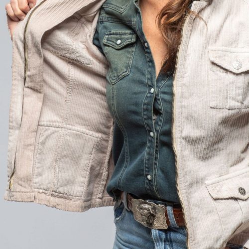 axels premium denim pagosa wide wale 4 pocket jkt in stone ladies outerwear cloth axels vail 40508516663530