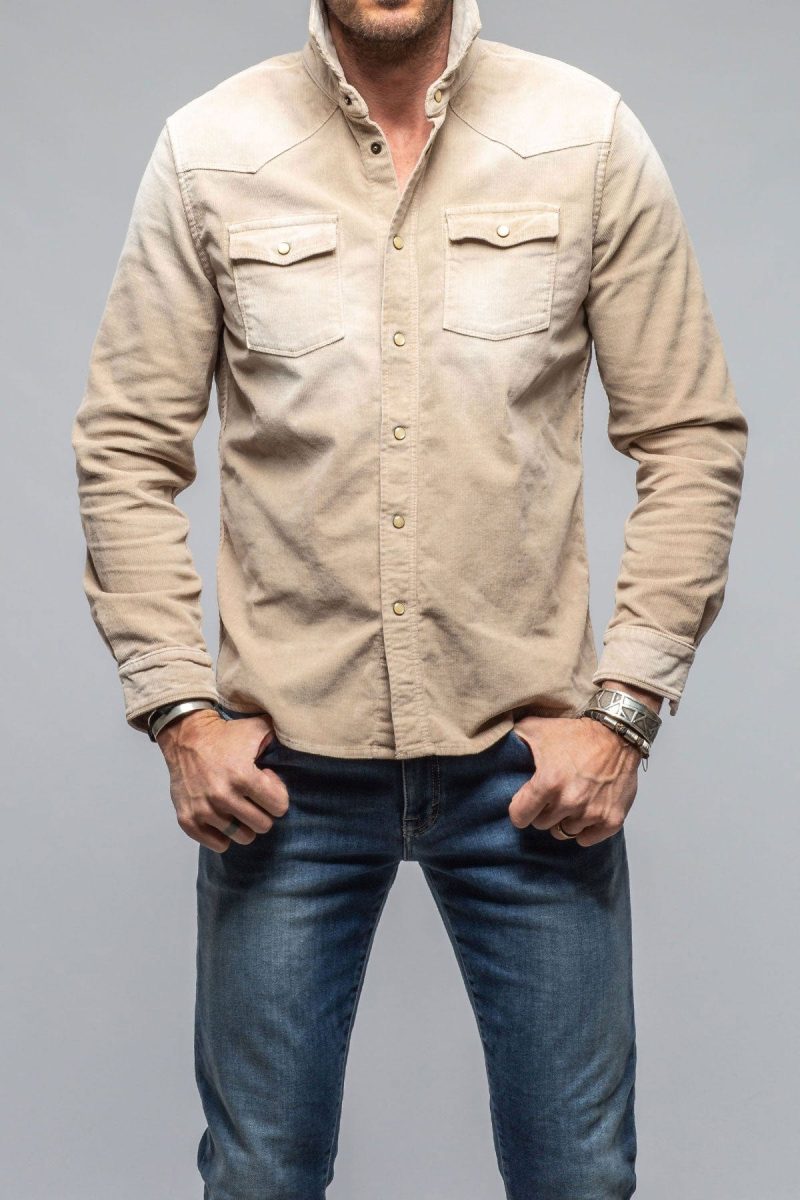 axels premium denim prime western corduroy shirt in beige mens shirts axels vail 40562161352938