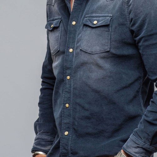 axels premium denim prime western corduroy shirt in navy mens shirts axels vail 40562163712234