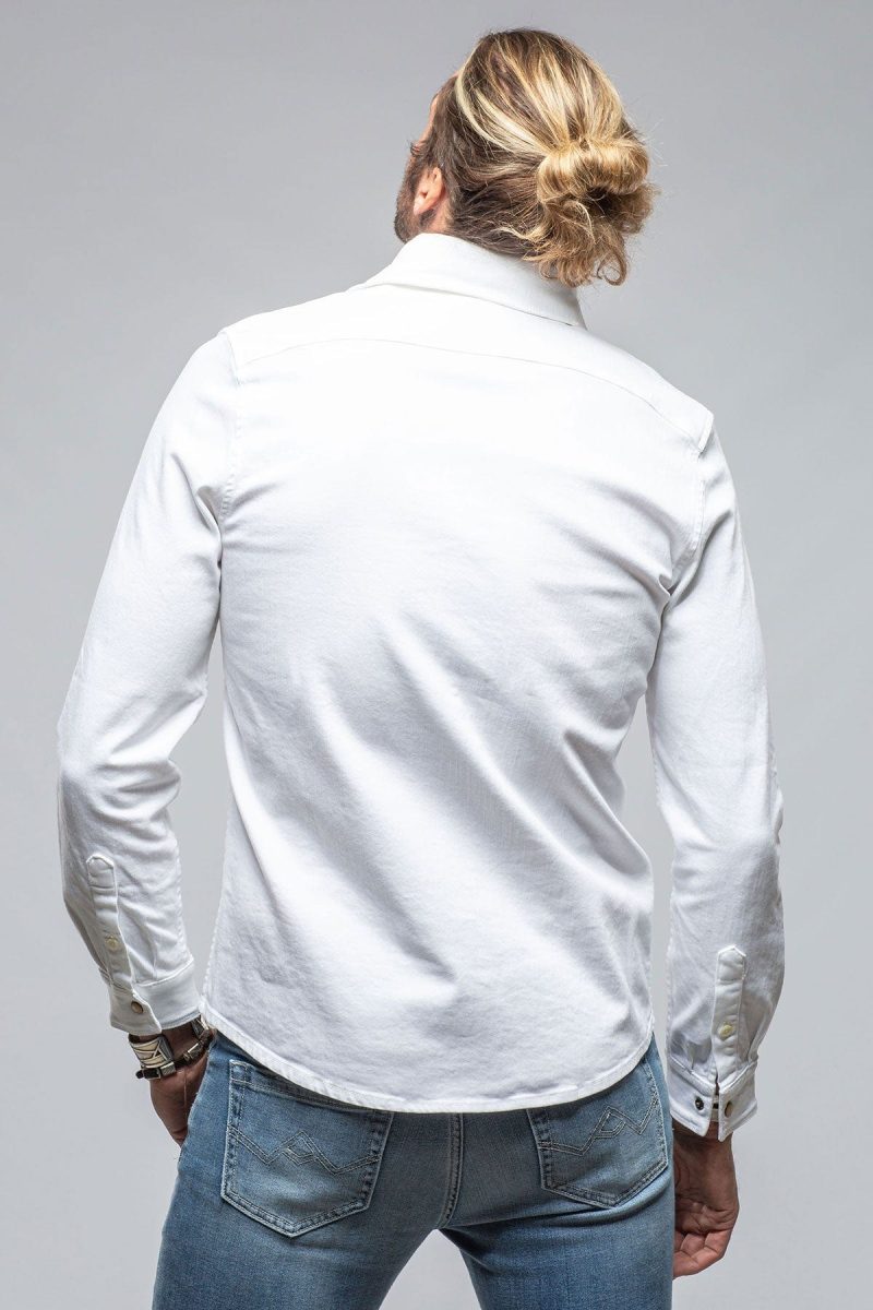 axels premium denim ranger colored denim snap shirt in white mens shirts axels vail 40560509255914