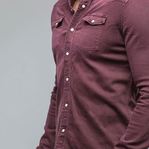 axels premium denim ranger denim snap shirt in bordeaux mens shirts axels vail 38526979801322