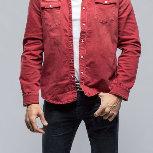 axels premium denim ranger denim snap shirt in cherry mens shirts axels vail 38835424493802