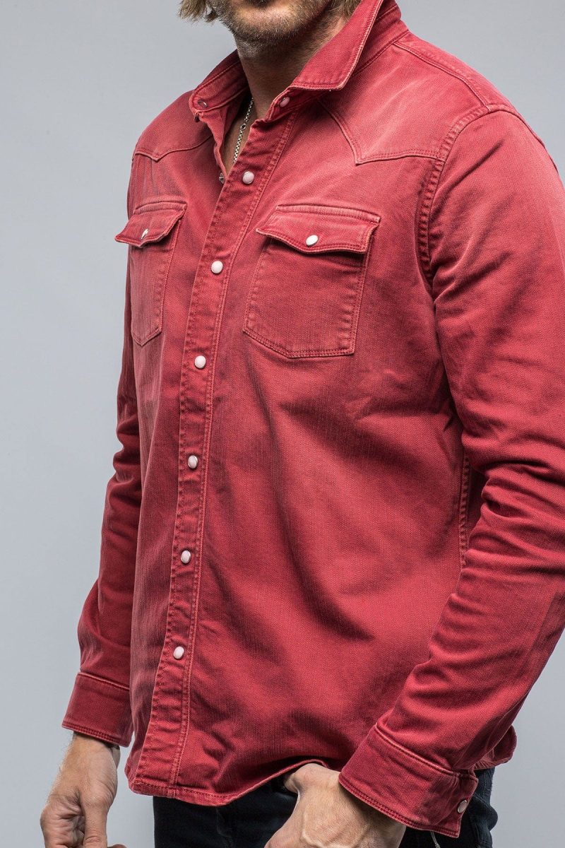 axels premium denim ranger denim snap shirt in cherry mens shirts axels vail 38835424919786