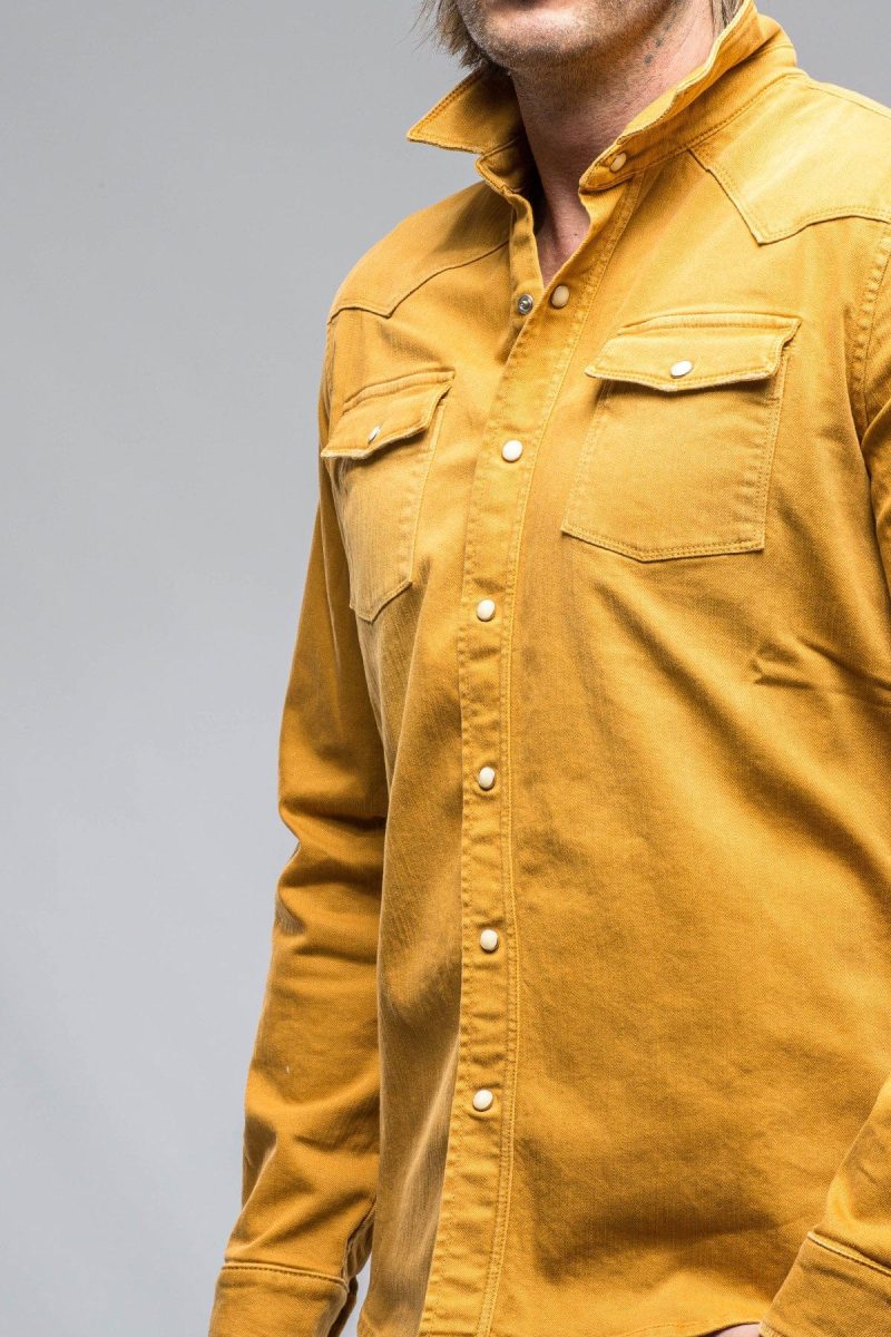 axels premium denim ranger denim snap shirt in curcuma mens shirts axels vail 38819075031274