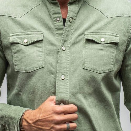 axels premium denim ranger denim snap shirt in menta mens shirts axels vail 29098860839101