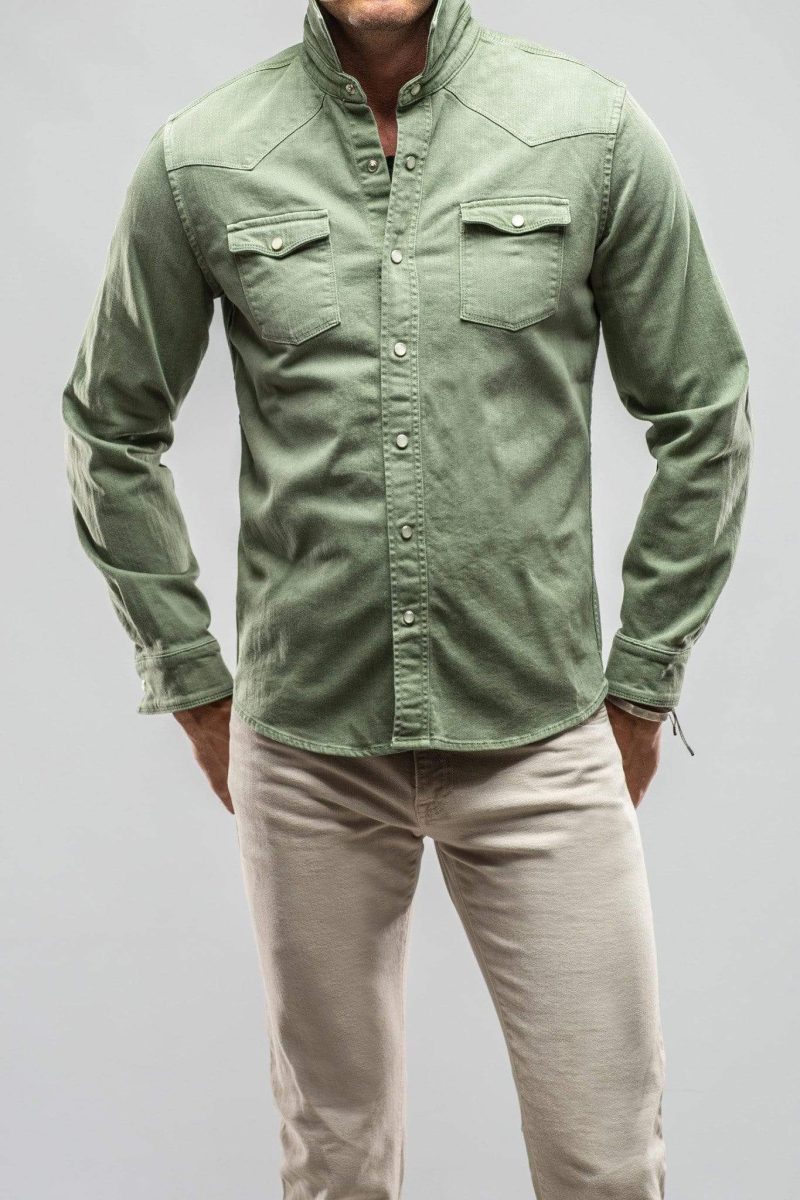 axels premium denim ranger denim snap shirt in menta mens shirts axels vail 29850752811197