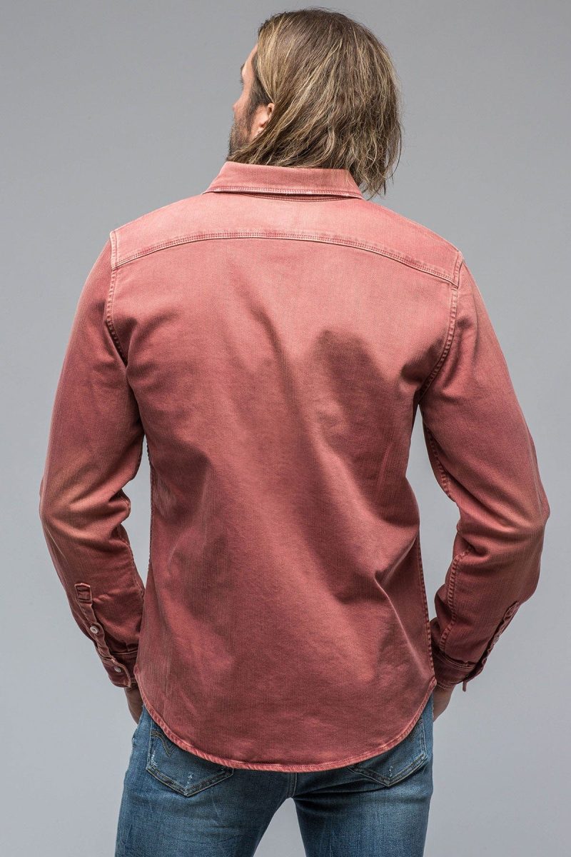 axels premium denim ranger denim snap shirt in terracotta mens shirts axels vail 38900958265578