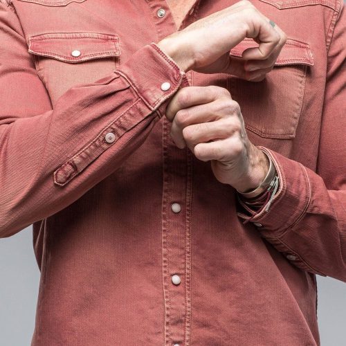 axels premium denim ranger denim snap shirt in terracotta mens shirts axels vail 38900958560490