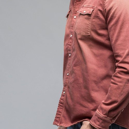 axels premium denim ranger denim snap shirt in terracotta mens shirts axels vail 38900958626026