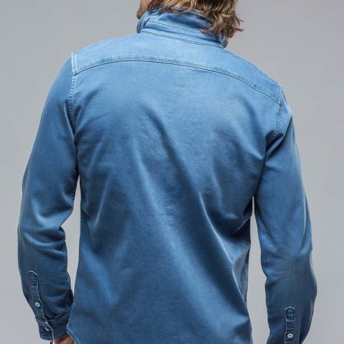 axels premium denim ranger snap shirt in olympic blue mens shirts axels vail 38859415191786