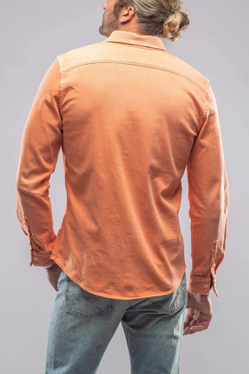 axels premium denim ranger snap shirt in tangerine mens shirts axels vail 28205848953021