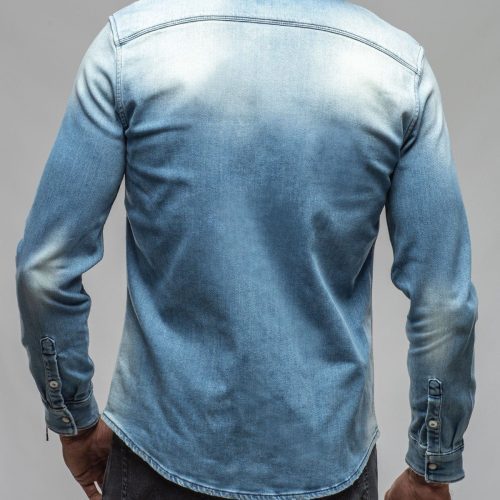 axels premium denim roper western snap shirt in light blue mens shirts axels vail 37501953605866