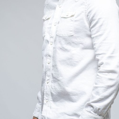 axels premium denim sullivan linen cotton snap shirt in white mens shirts axels vail 39288142397674