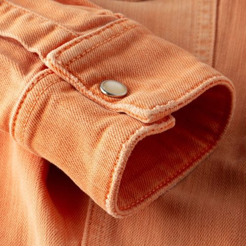 axels premium denim sweetwater denim shirt in tangerine ladies tops axels vail 37713070850282