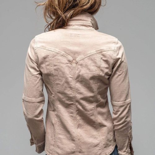 axels premium denim sweetwater stone wash denim shirt in desert ladies tops axels vail 30101622194365