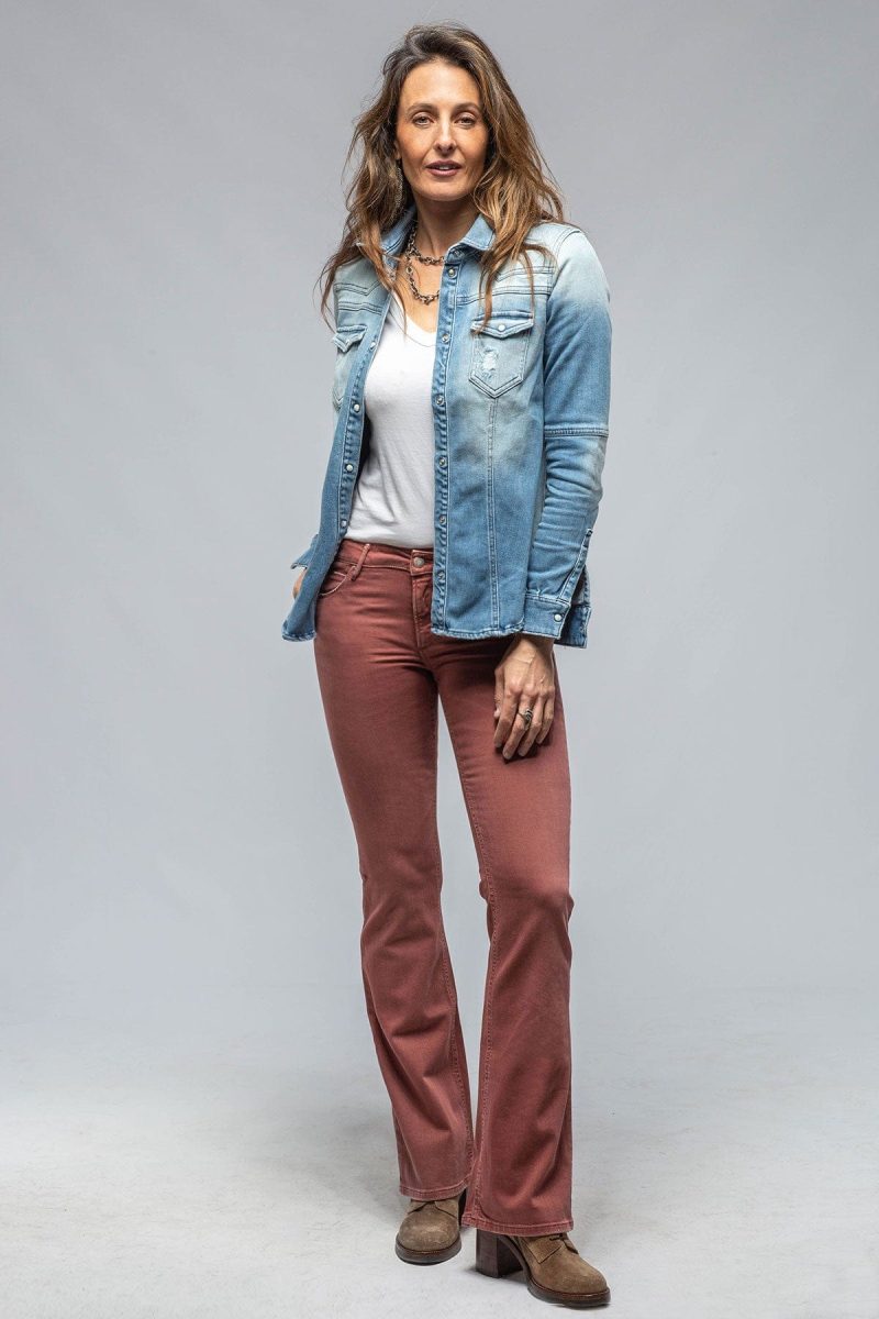 axels premium denim tommy flare jeans in terracotta ladies pants jeans axels vail 36560093282538