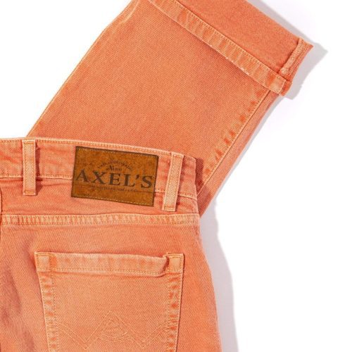 axels premium denim tucson colored denim in tangerine mens pants 5 pocket axels vail 29828761419965