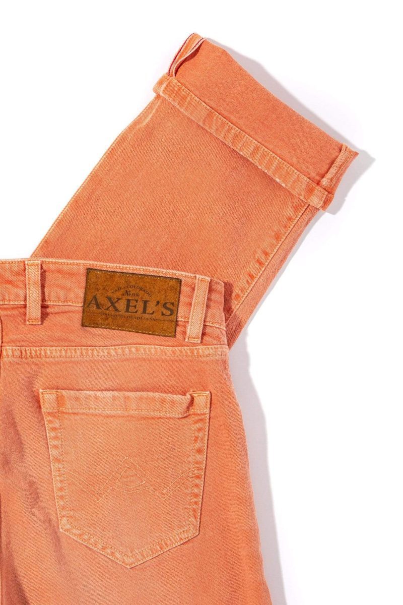 axels premium denim tucson colored denim in tangerine mens pants 5 pocket axels vail 29828761419965