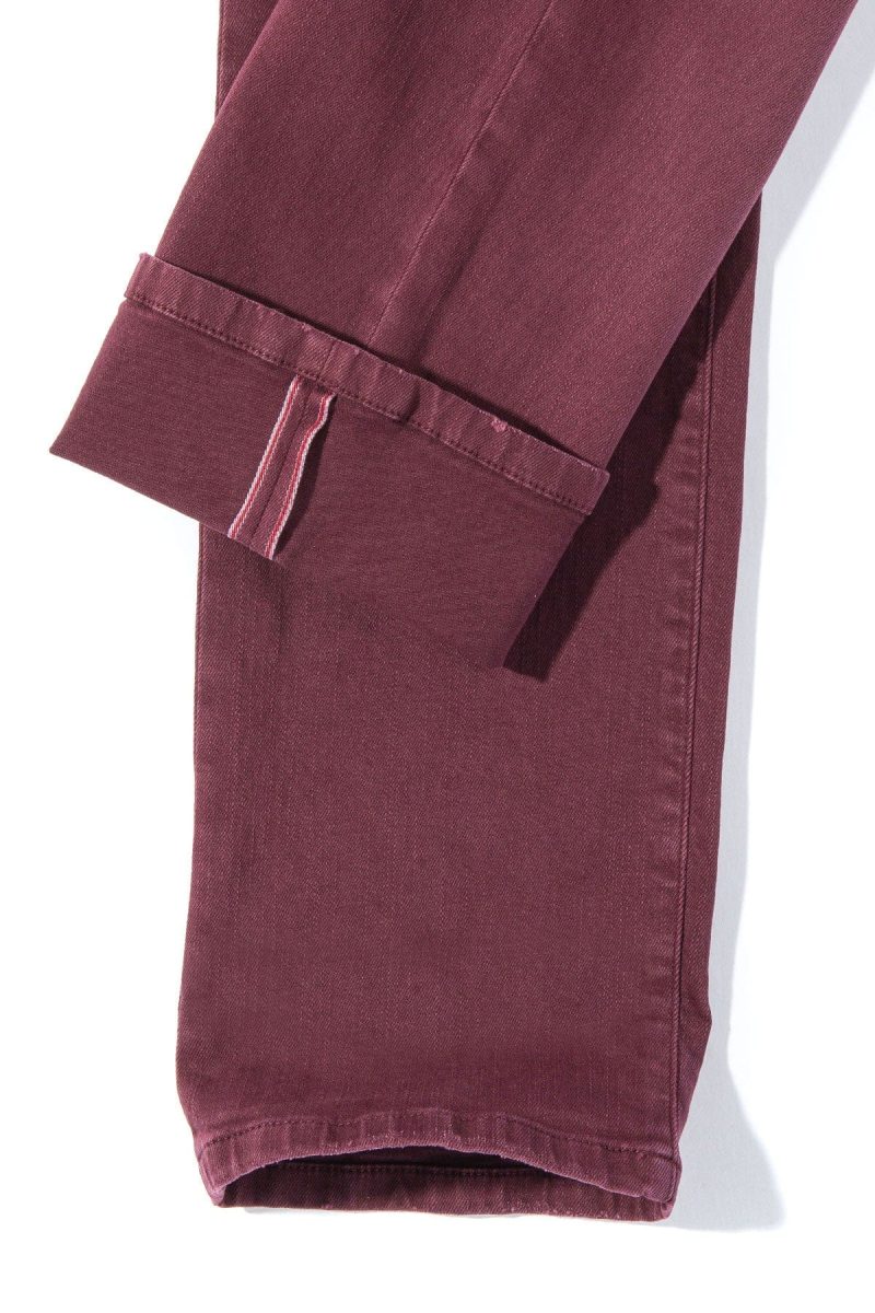 axels premium denim tucson selvedge denim in bordeaux mens pants 5 pocket axels vail 38819399860458