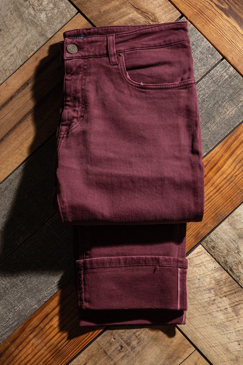 axels premium denim tucson selvedge denim in bordeaux mens pants 5 pocket axels vail 40059275542762