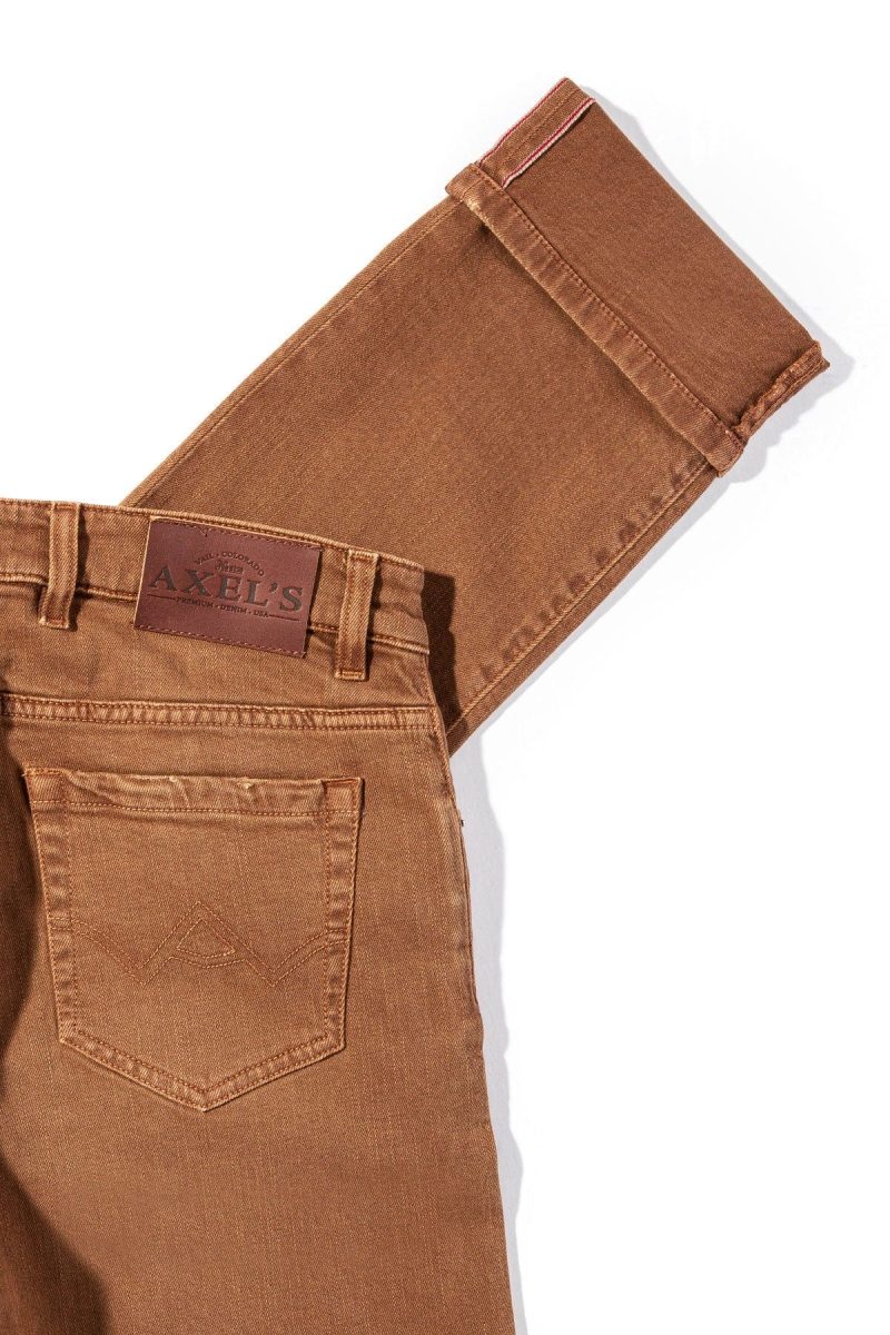 axels premium denim tucson selvedge denim in cognac mens pants 5 pocket axels vail 38626258387178