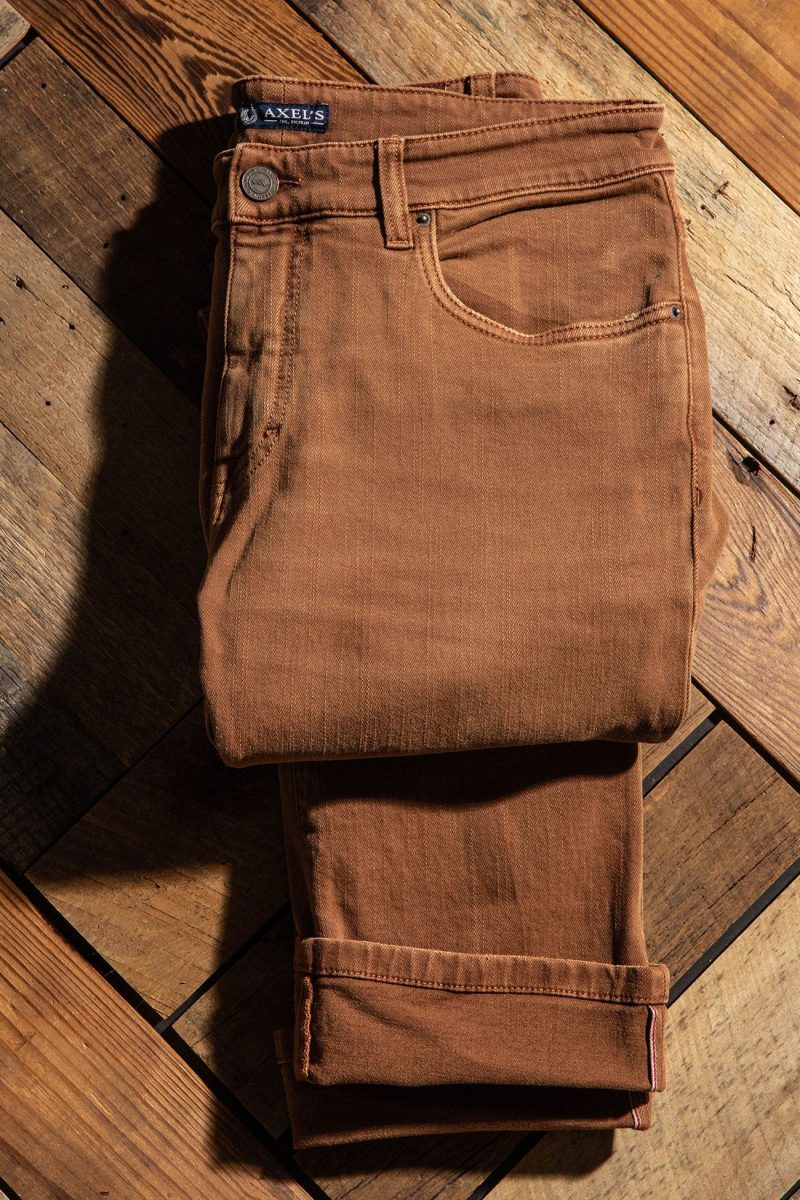 axels premium denim tucson selvedge denim in cognac mens pants 5 pocket axels vail 40059276558570