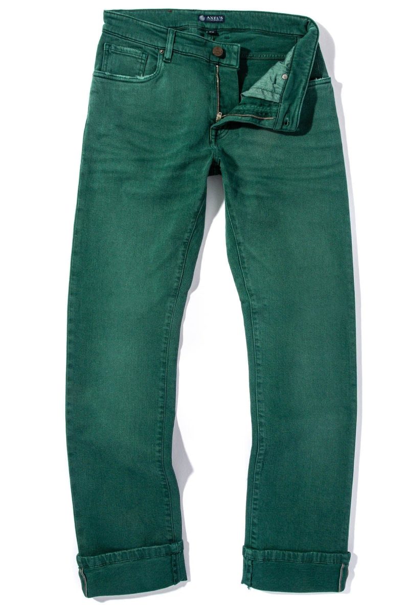 axels premium denim tucson selvedge denim in green mens pants 5 pocket axels vail 38609827135722