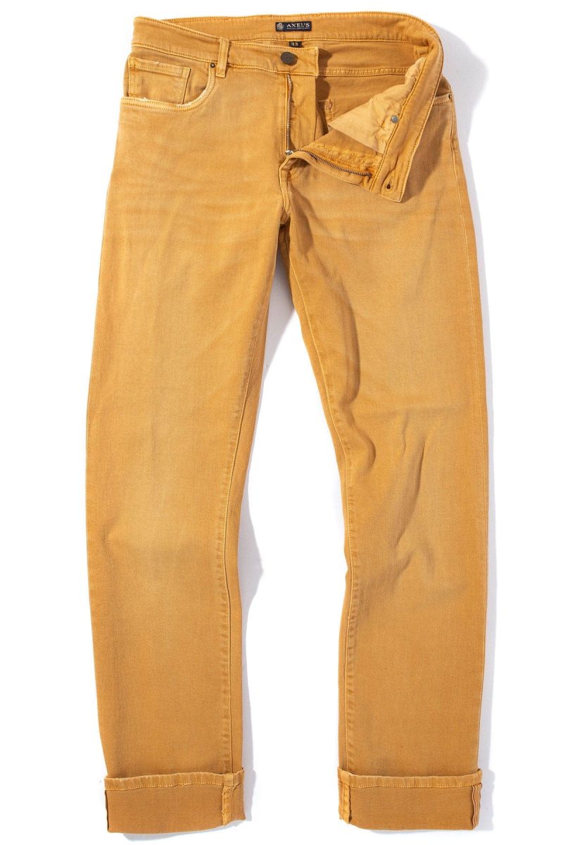 axels premium denim tucson selvedge denim in ocra mens pants 5 pocket axels vail 38816266387690