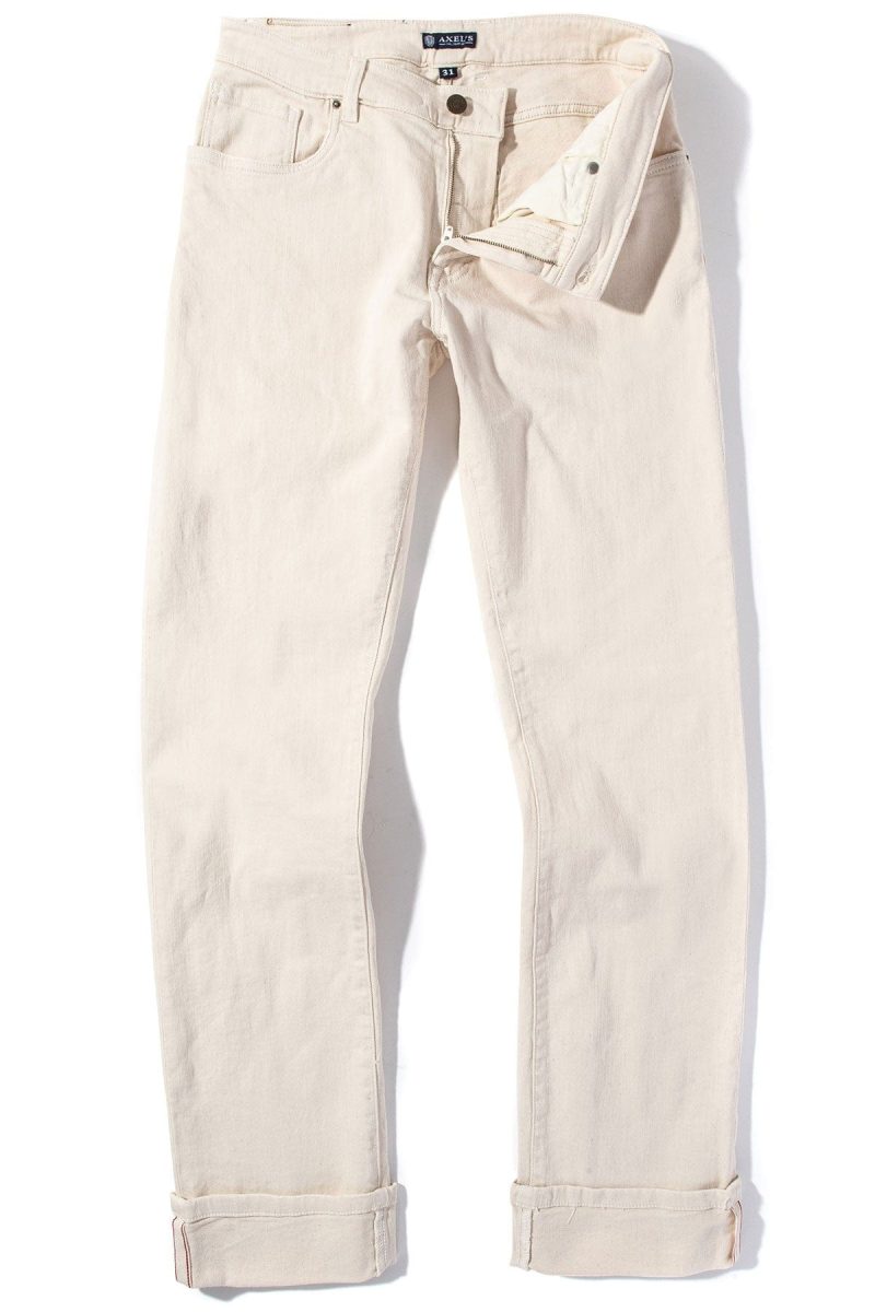 axels premium denim tucson selvedge denim in off white mens pants 5 pocket axels vail 39091709149418