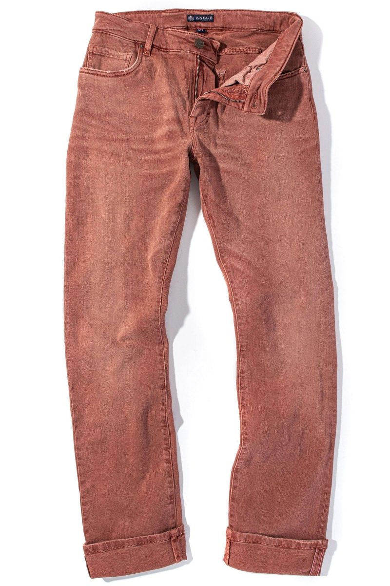 axels premium denim tucson selvedge denim in terracotta mens pants 5 pocket axels vail 39091706167530