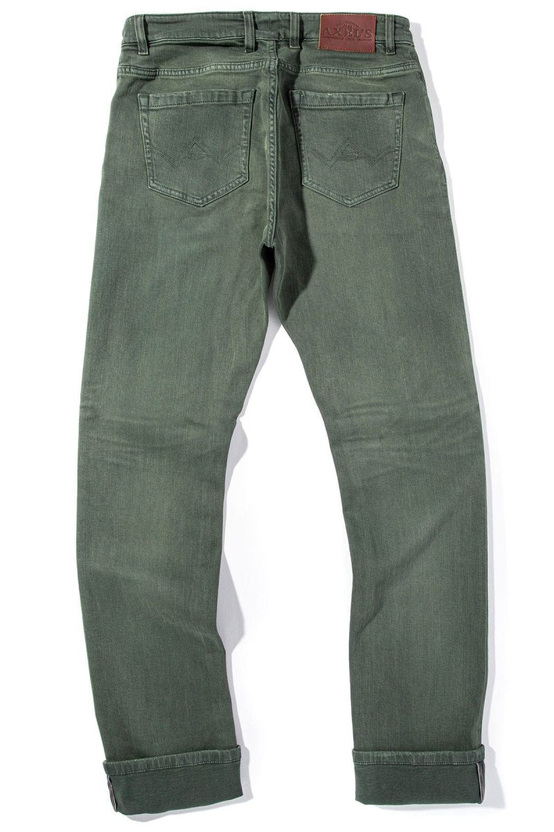 axels premium denim tucson selvedge denim in verde loden mens pants 5 pocket axels vail 38626255634666