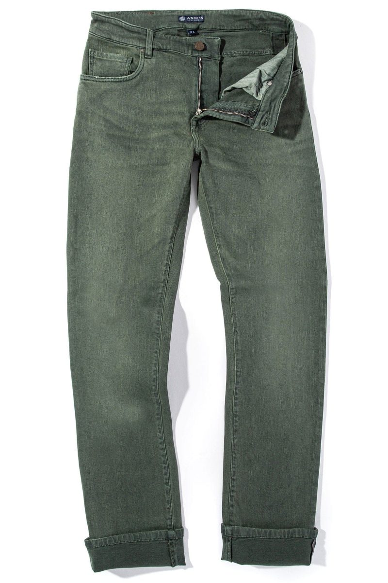 axels premium denim tucson selvedge denim in verde loden mens pants 5 pocket axels vail 38626255667434