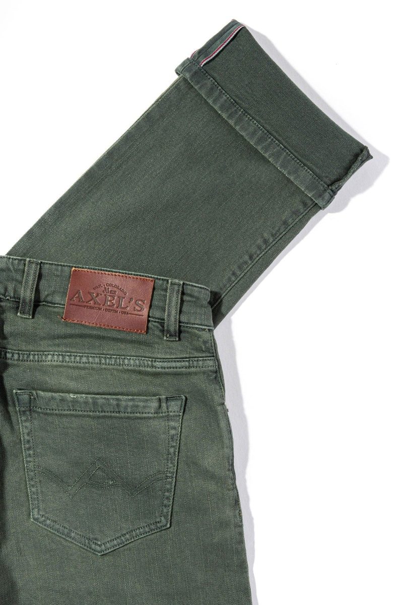 axels premium denim tucson selvedge denim in verde loden mens pants 5 pocket axels vail 38626255732970