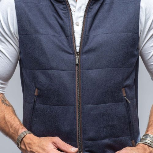 baldassari alba cashmere vest in navy mens outerwear cloth axels vail 38256032841962