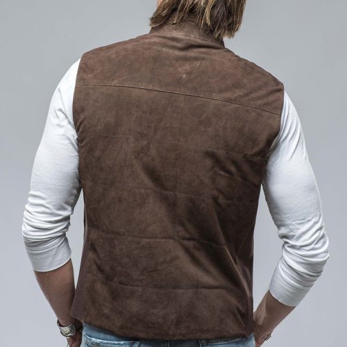 baldassari rye suede vest in chocolate mens outerwear leather axels vail 38565297193194