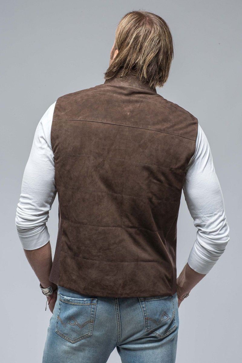 baldassari rye suede vest in chocolate mens outerwear leather axels vail 38565297193194