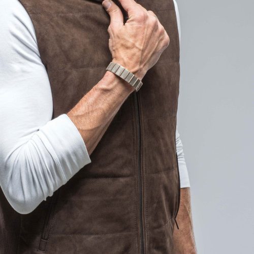 baldassari rye suede vest in chocolate mens outerwear leather axels vail 38565297258730