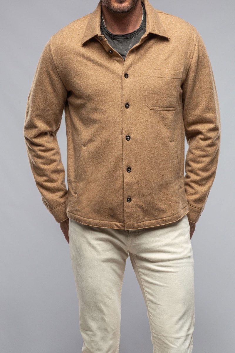 baldassari sooter cashmere shirt in camel mens sweaters axels vail 37439140331754