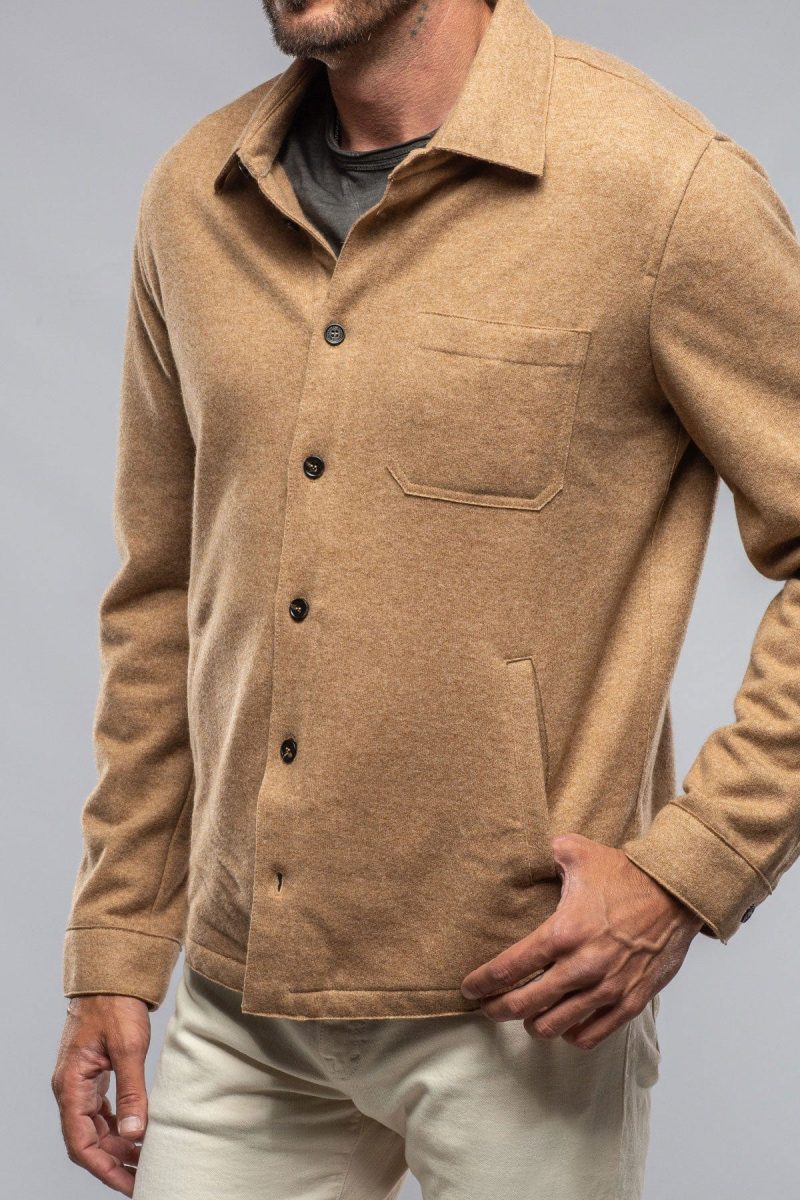 baldassari sooter cashmere shirt in camel mens sweaters axels vail 37439141511402