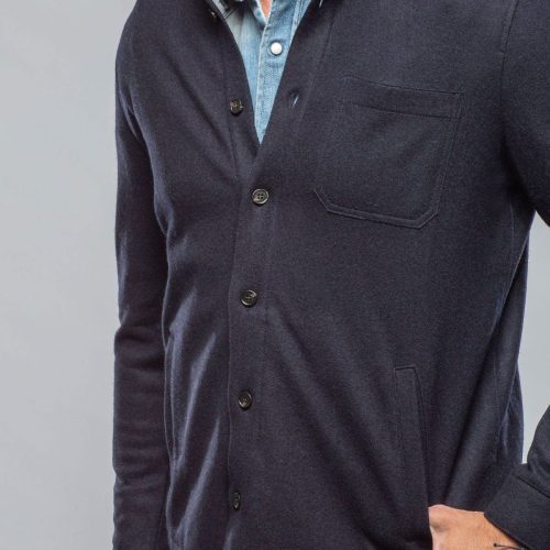 baldassari sooter cashmere shirt in navy mens sweaters axels vail 40391732297962