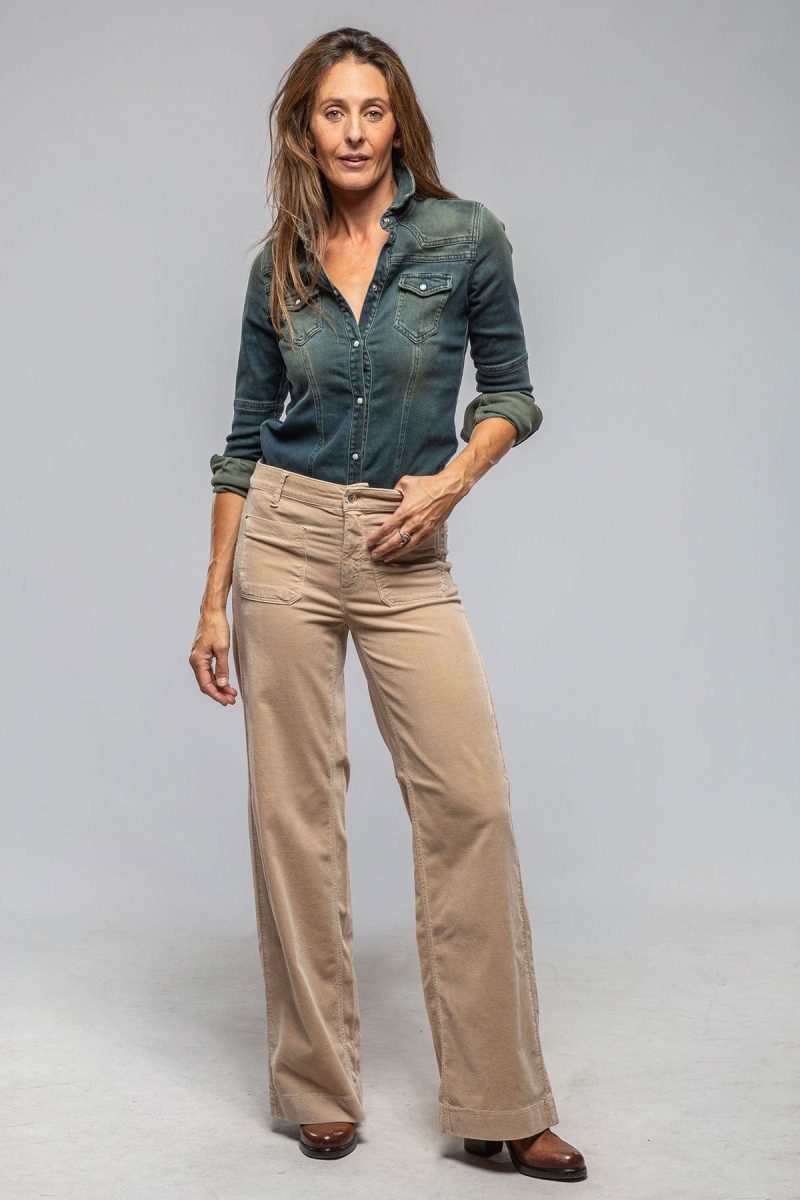 cambio ada patch pocket cord in brown ladies pants jeans axels vail 40307841958122